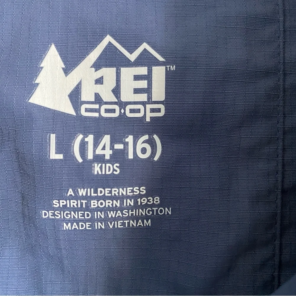 REI Co-op Kids' Sun Shirt Long Sleeve Blue Nylon Large ( 14-16) Gorpcore Button